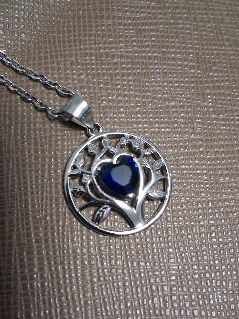 Silver-tone Blue Heart Pendant Necklace - Women Jewelry - Picture 5 of 8